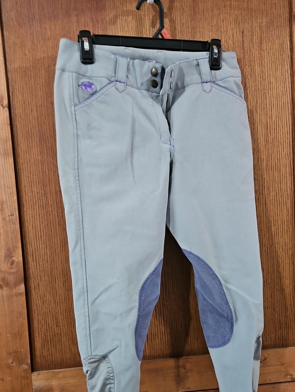 Smartpak Size 28R Grey And Purple Knee Patch Breeches